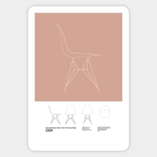 Eames DSR Chair Poster Mid Century Design - Minimal Design - Charles and Ray Eames Sticker